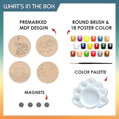 Solobolo Madhubani Fridge Magnets Diy Kit for Kids | Great Home Living Room and Balcony Decor