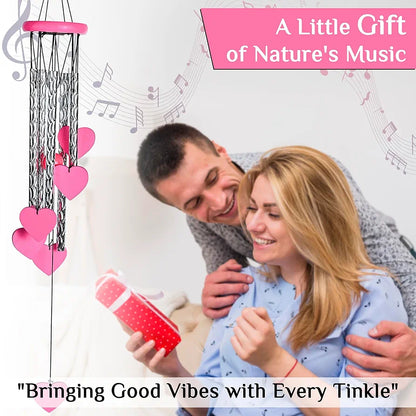 Zaicus Pink Heart Wind Chime-018