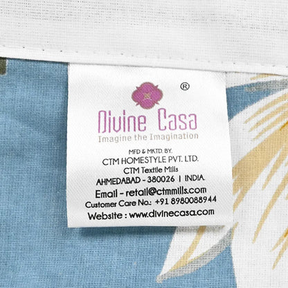 Divine Casa 100% Cotton Double Bed Dohar Ultra-Soft & Lightweight AC Blanket Colour Blossom Haven Sky Blue