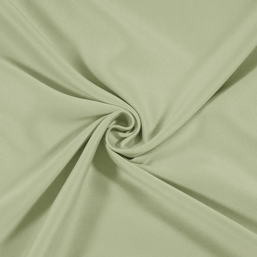 Cloth Fusion Solid Blackout Door Curtains 7 Feet Long Set of 2 Pista Colour