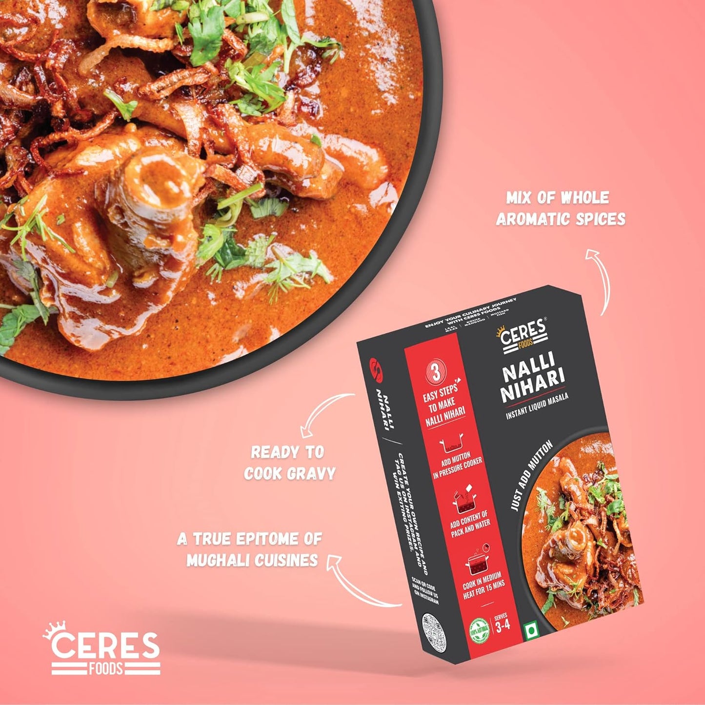 Ceres Foods Delhi Nalli Nihari Instant Liquid Masala - 200 gms