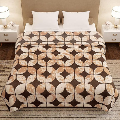Story@Home Polyester All-Season AC Double Size Finley Blanket Colour Dark Brown