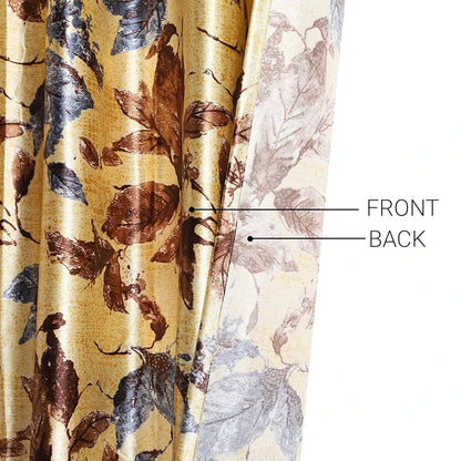 Cloth Fusion Polyester Door Curtain 7 Feet Set of 2 Brown