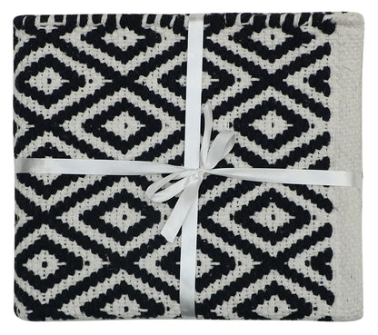 The Home Talk Weaved Cotton Rectangular Carpets Contemporary Decorators Area Rugs Navy