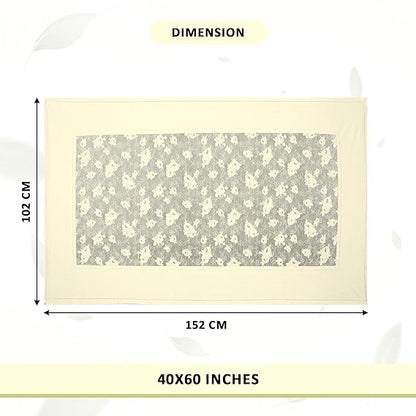 Kuber Industries 40x60 Inches Net Durable & Washable 4 Seater Dining Table Cover for Light Cream