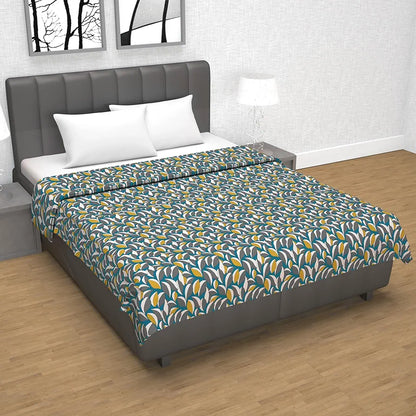 Divine Casa Floret 100% Cotton Double Dohar 120 GSM Soft & Lightweight Throw BlanketColour Woody Petals