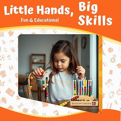 Skillofun Wooden Beads Pattern Box Fine Motor Skill Toys For Kids Activity