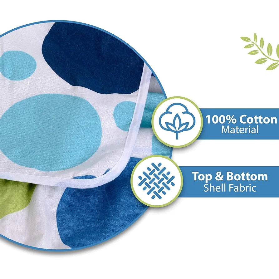 Divine Casa Pure Cotton Polkadot 120 GSM Ac Blanket Dohar for Double Bed Light Weight Quilt Colour Blue and Green