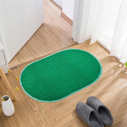 Kuber Industries Door Mat Oval Shape Door Mat Colour Green