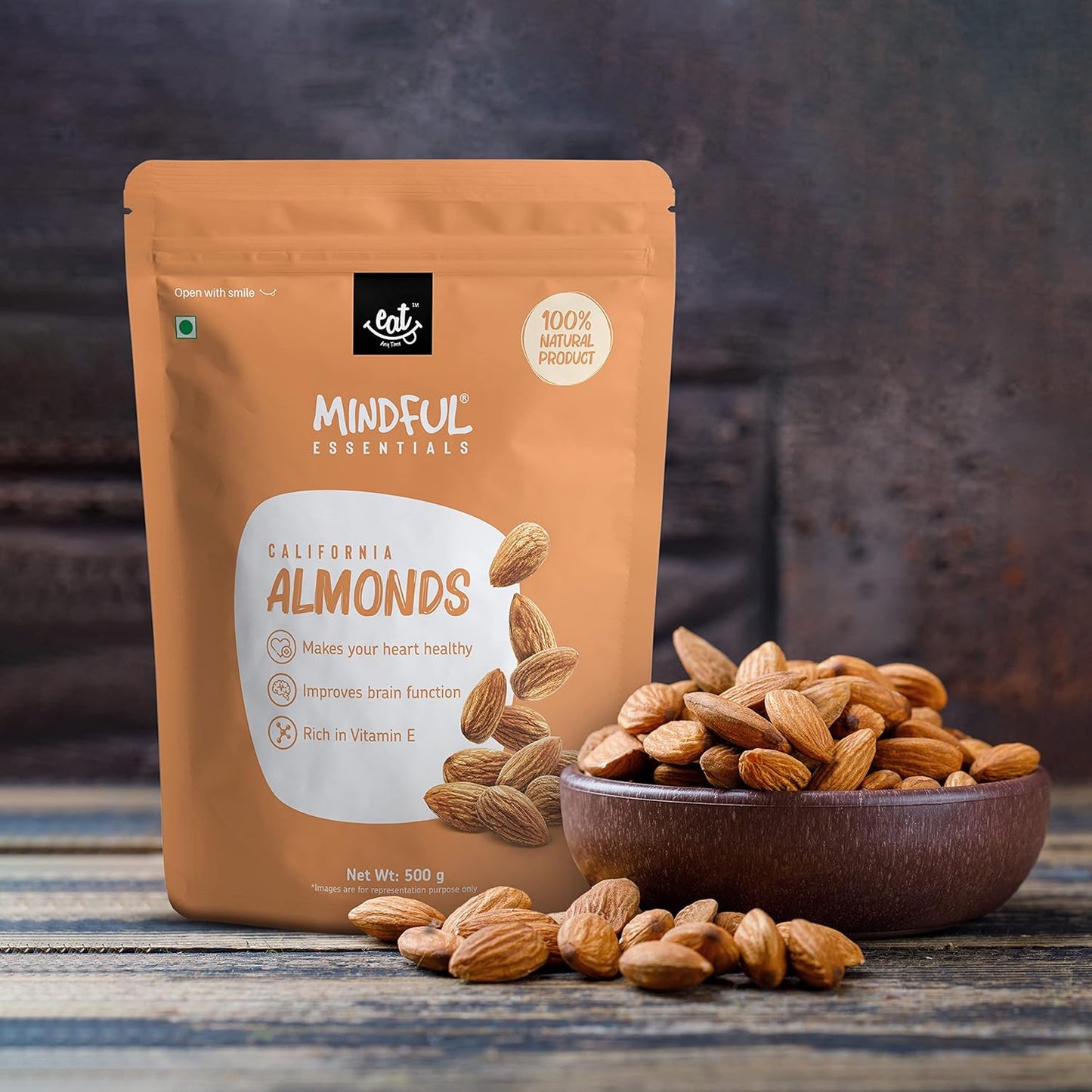 Eat Anytime Mindful Export Premium California Almonds - 500 gms