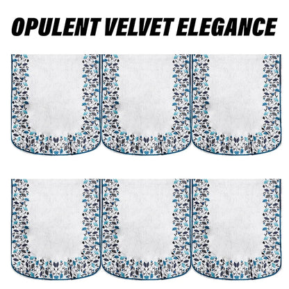 Kuber Industries 5 Seater Couch Cover Set Blue Digital Leaf Sofa Slipcover Gray