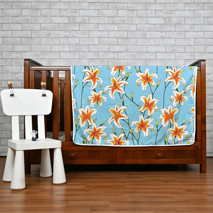 Divine Casa Floret 100% Cotton Single Kids Dohar 120 GSM Soft & Lightweight Throw Blanket Colour Wildflower Charm