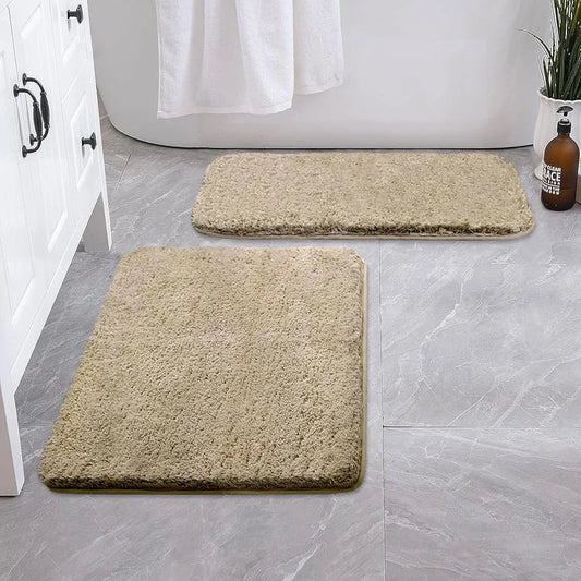 Luxe Home International Bath Mat Super Soft Ultra Absorbent Rectangular Mat Colour Beige (Pack of 2)