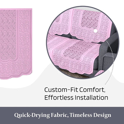 Kuber Industries Sofa Cover Net 2+1 Seater Sofa Slip Cover Set Zig Zag Printed Pink