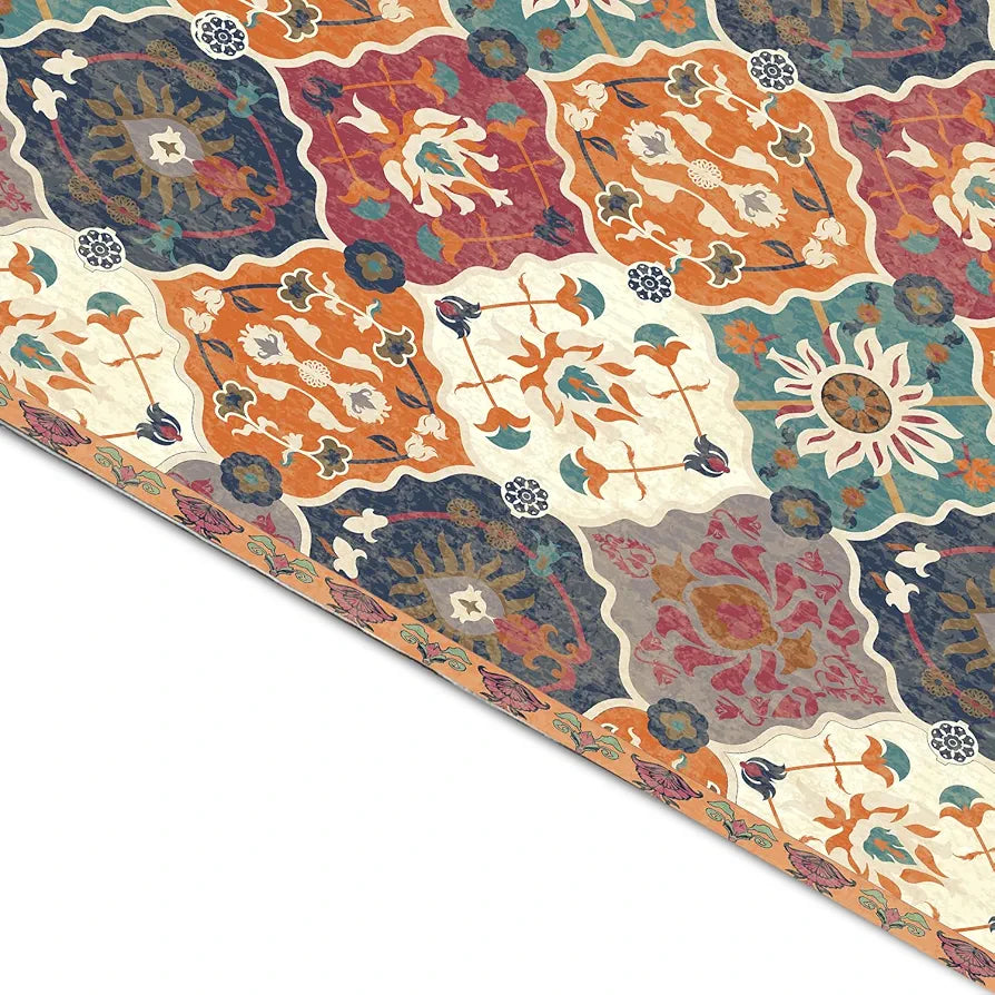 ishro home Feet 3D Jet Multi Printed Carpet Rug Runne Colour Retro 3 x 5 Feet