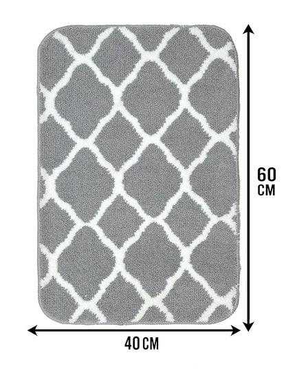Saral Home Soft Anti Slip Microfiber Geometric Bathmats