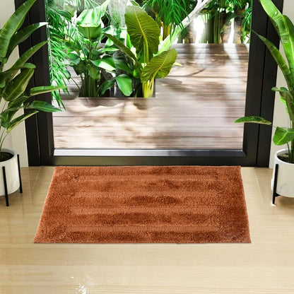 Kuber Industries Door Mat 4 Striped Doormat Velvet Entrance Mat Golden