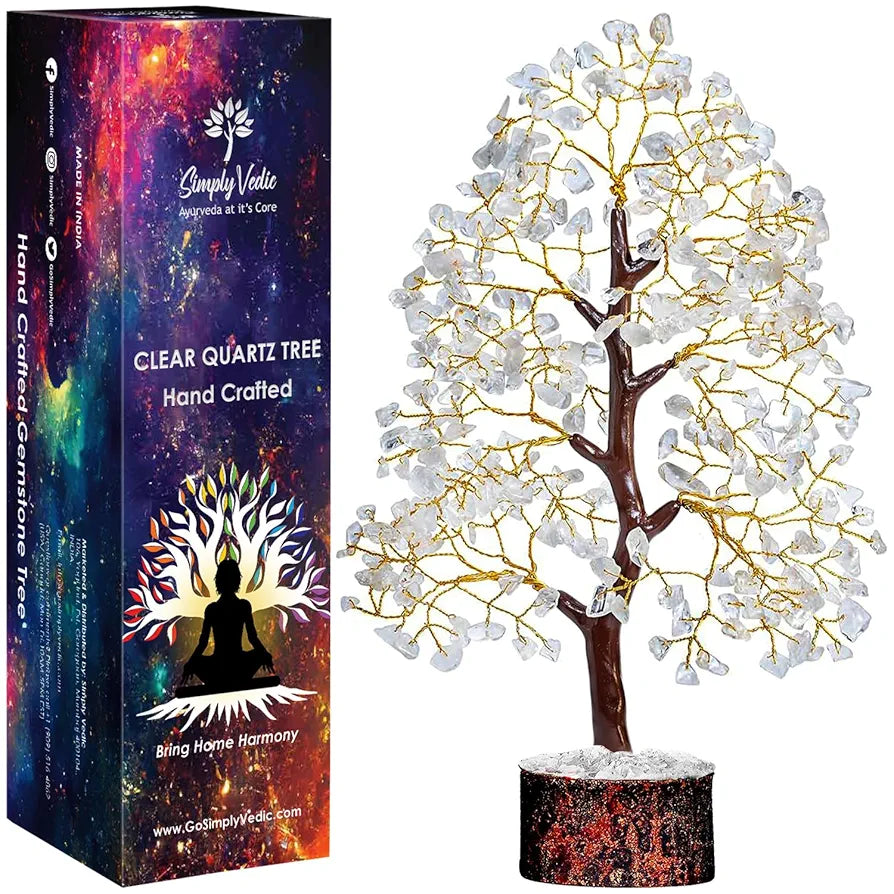 Simply Vedic Chakra Clean Quartz Crystal Tree