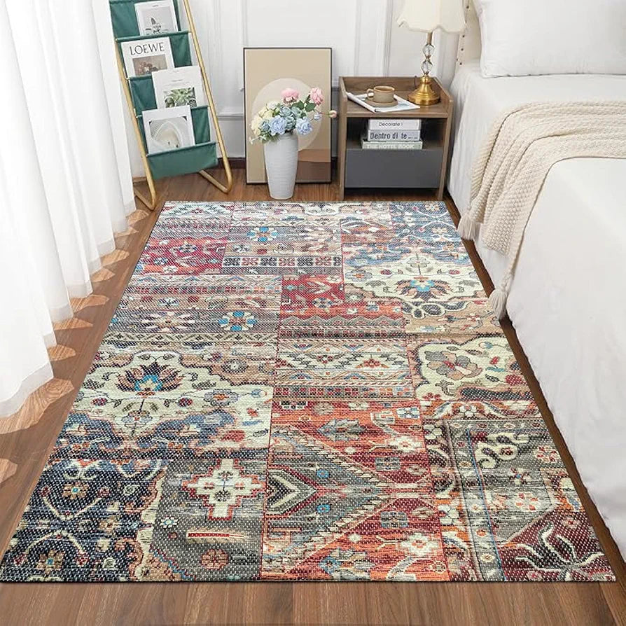 Sajavat Home Cotton Printed Rectangular Floor Rug Colour Red Multi