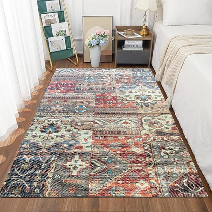 Sajavat Home Cotton Printed Rectangular Floor Rug Colour Red Multi
