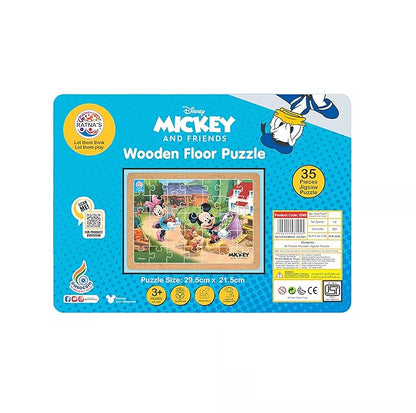 Ratnas Disney Wooden Floor Puzzle Mickey & Friends 35 Pieces Jigsaw Puzzle for Kids 3+ Years