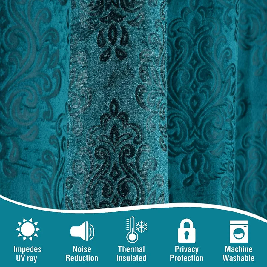 Fresh From Loom Botanical Opaque Window Curtains 6 Feet Long