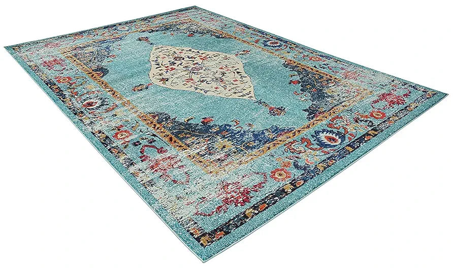 Status Contract 3 x 5 Feet Multi Printed Vintage Persian Carpet Rug Runner for Bedroom Living Area/Home with Anti Slip Backing
