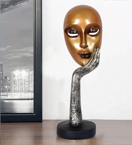 Zart Presents New Lady Face Golden Showpiece