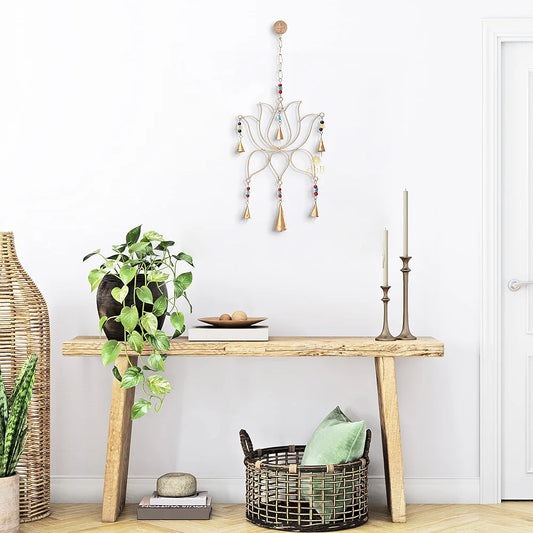 Duli Metal Lotus Windchime Wall Hanging, Feng Shui