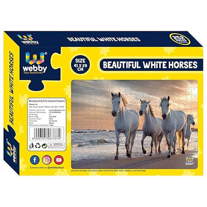 Webby Beautiful White Horses Jigsaw Puzzle 252 Pieces