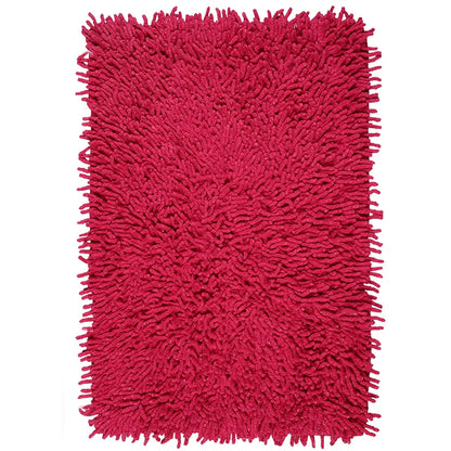 Saral Home Cotton Shaggy Anti-Skid Rectangular Solid Bath Mat