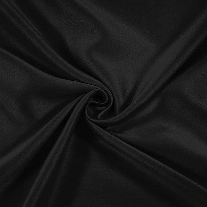 Cloth Fusion Plain Blackout Door Curtains 7 Feet Long Set of 2 Black Colour