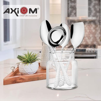 Axiom Serving Tools Stainless Steel 4 Piece Heavy Gauge Non-Stick Set Spoon For Serving