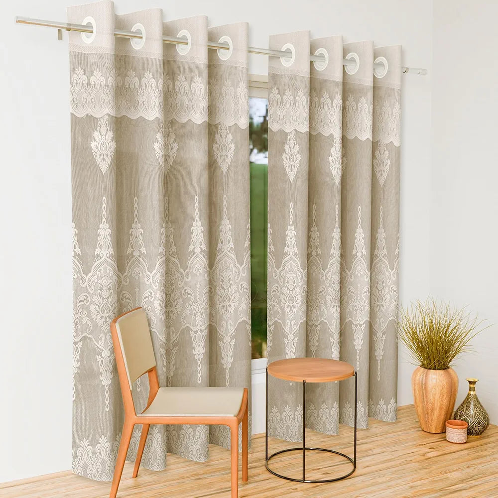 Kuber Industries Door Curtains Premium Drapes for Bedroom SY15ZZ Cream Colour