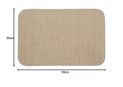 Saral Home Easy Living Microfiber Solid Anti-skid Bath Rectangular Mats Colour Beige (Pack Of 2)
