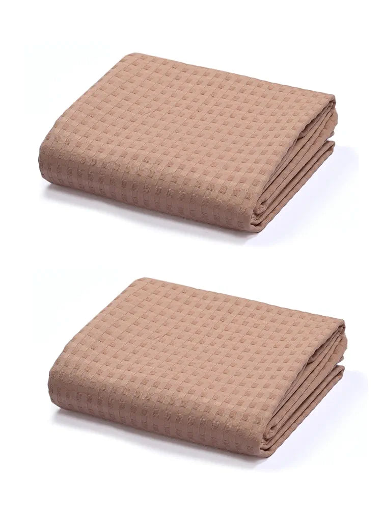 Saral Home Beige 100% Cotton Unique Waffle Design Colour Beige