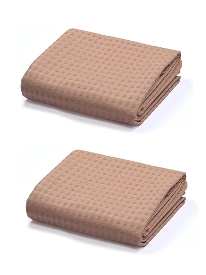 Saral Home Beige 100% Cotton Unique Waffle Design Colour Beige