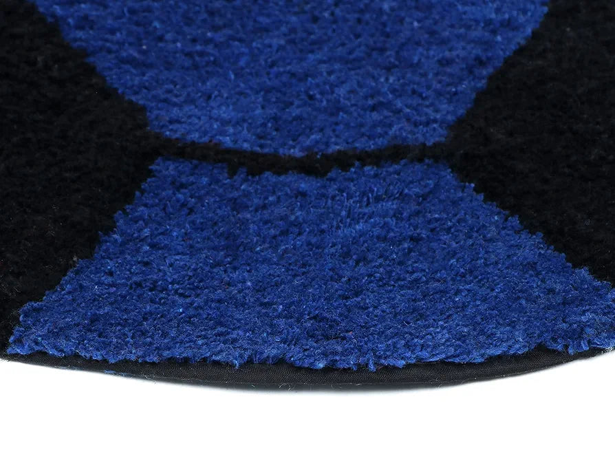 The Home Talk Football Design Kids Cotton Round Bathmats Anti-Skid Soft Bath Rug 60 CM Round