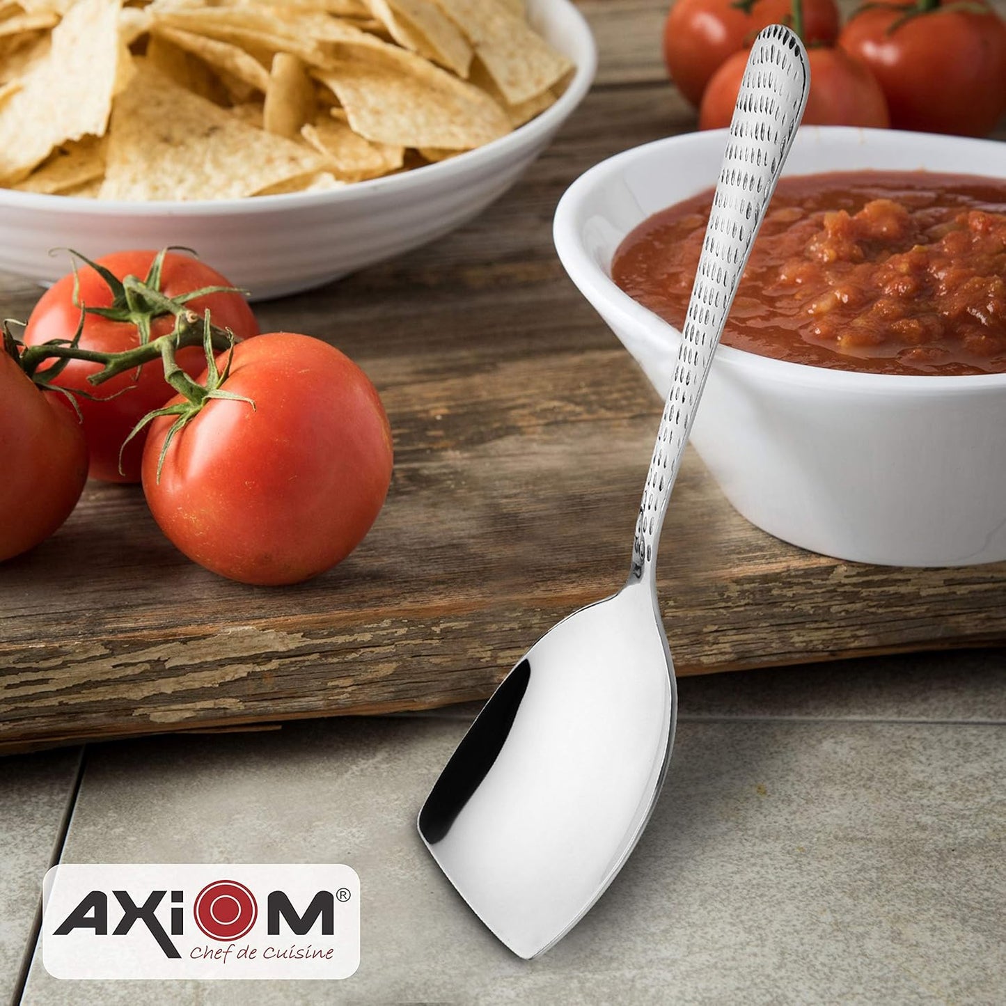 Axiom Serving Tools Stainless Steel 6 Piece Heavy Gauge Non-Stick Set Spoon for Serving