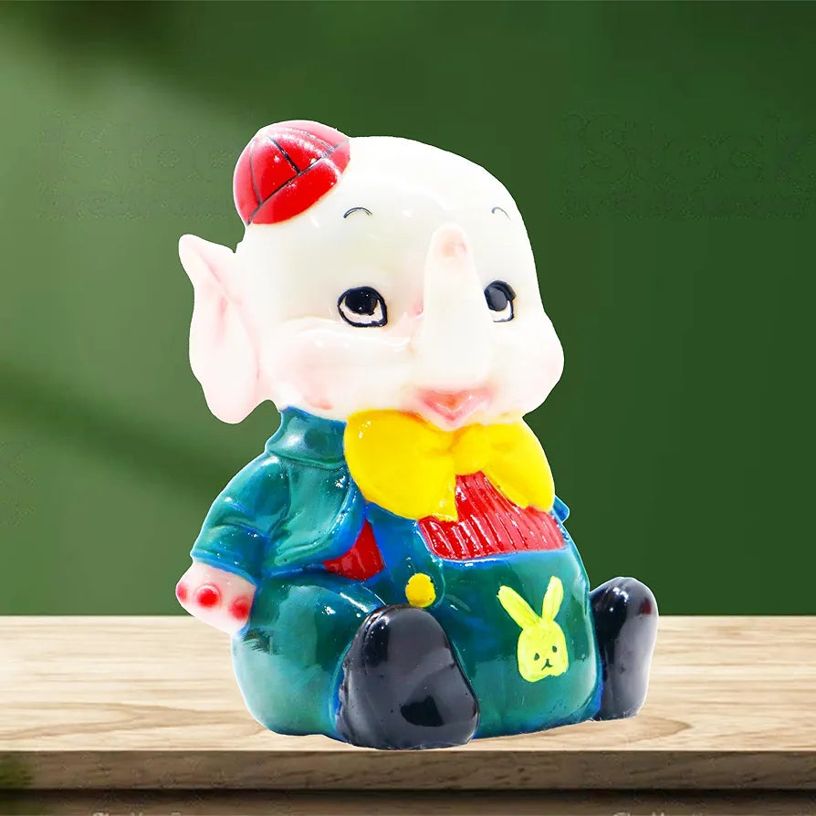 Jaipur Ace Polyresin Baby Elephant Decorative Showpiece Statue & Artifacts Multicolor Baby Elephant