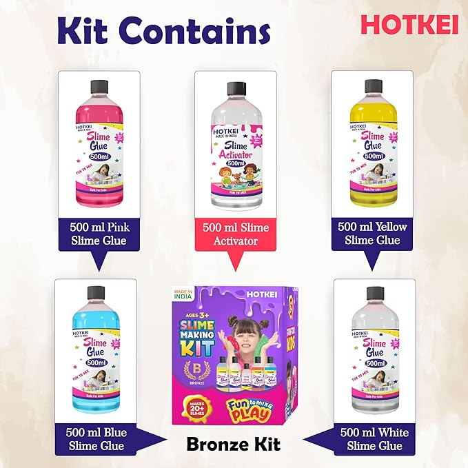 Hotkei Make 100+ slimes Multicolor Scented Diy Magic Toy Making kit - 500 ml Each