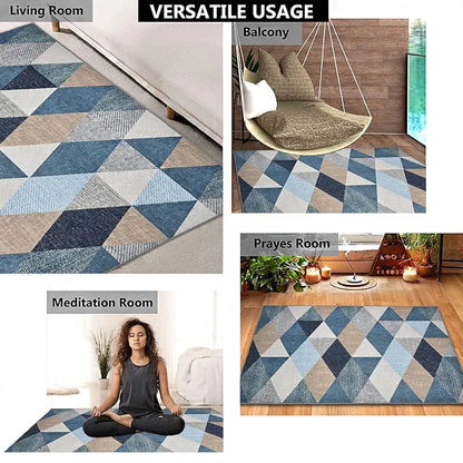 ishro home Feet 3D Jet Multi Printed Carpet Rug Runne Colour Crystals 3 x 5 Feet