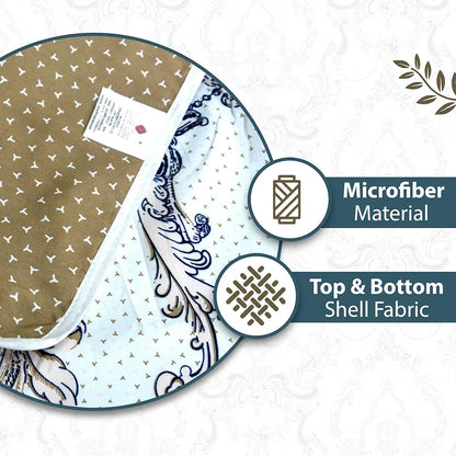 Divine Casa 120 GSM Super Soft Brushed Microfiber Lightweight Jaipuri Print Rajai Single Bed Reversible AC Blankets for Winter TC - 120 Colour Lead Gray