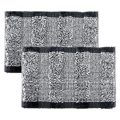 Kuber Industries White Cut Loop Microfiber Entrance Mat Gray Colour