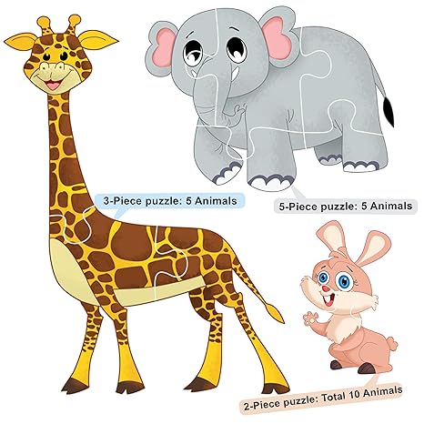 The Book Tree Animal Puzzle for Kids - 60 Piece Animals Jigsaw & Toddler Puzzles with 1 Board Book
