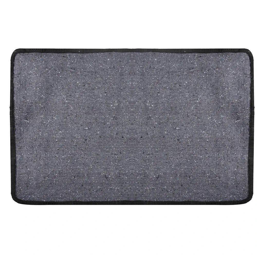 Kuber Industries Door Mat Square Shape Fur Doormat Microfiber Gray & Black