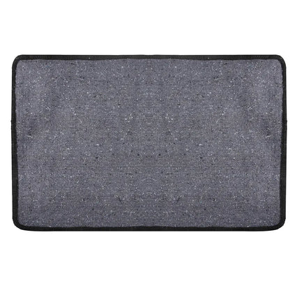 Kuber Industries Door Mat Square Shape Fur Doormat Microfiber Gray & Black