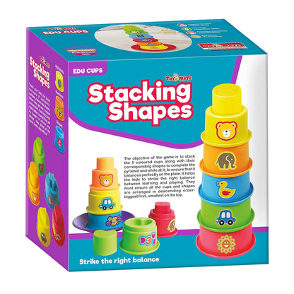 Toymate Stacking Shapes 5 Colourful Cups & Shapes