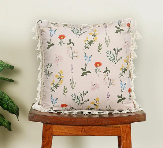 Ishro Home Premium Cushion Cover Colour Blooming Cranes Bill