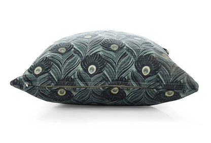 Sashaa World Peacock Foil Print 100% Cotton Cushion Throw Pillow Colour Green